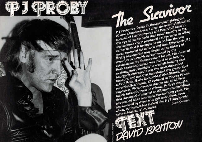 <b>           Britton, David – <I>   PJ Proby:  The Survivor</I></b>, 1984